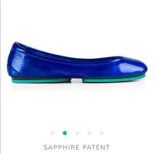 Tieks patent leather ballet flats in sapphire blue